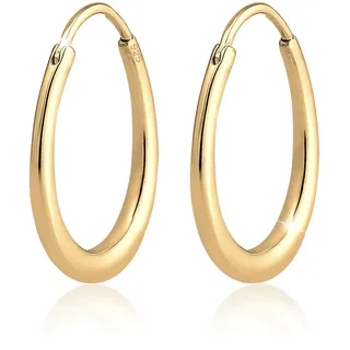 Elli Creolen Geo Basic Oval vergoldet 925 Sterling Silber