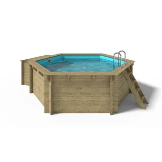 OKU Obermaier GmbH OKU Holzpool EMOTION-FUN rund 410 x 118 cm inkl. Einlaufdüse