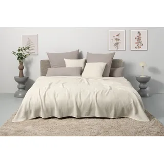 Tagesdecke OTTO HOME "Greta", creme, B:140cm L:200cm, Baumwolle, Tagesdecken, Tagesdecke, in Waffelpiqué Optik, viele Farben erhältlich, Decke ab 140 x 200 cm