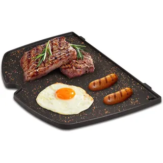 6559 Grillplatte Gusseisen für Weber Q200, Q220, Q2000, Q2200 Series Gasgrill, 38,9 x 27,5CM Gussplatte Ersatzteile für Weber Gasgrills, Grill Griddle Plancha für Q240, Q2400 Series,Bratpfanne Zubehör