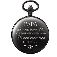 TREEWETO Taschenuhr für Vater Papa Herren Taschenuhren mit Kette für Männer, Geburtstagsgeschenk, Geschenk zum Jahrestag, Geschenk zum Vatertag Vater
