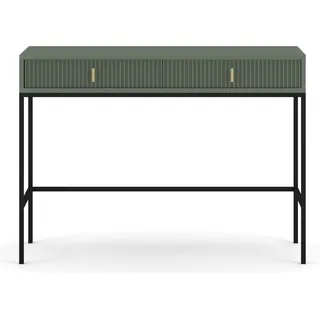 Schminktisch: zwei Schubladen, rauchgrüne Farbe, schwarze Beine, H 77 cm - Grün