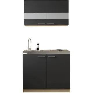 Respekta Merle Miniküche Duo-Kochmulde links schwarz