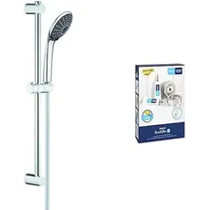 GROHE Vitalio Joy 110 Duo & QuickGlue S2 - Handbrause-Set (wassersparend, 2 Strahlarten, Universal-Brausestange, 60 cm, Twist-Stop-Brauseschlauch, 1750 mm), chrom, 27326000