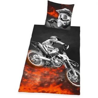 Herding Motocross Wendemotiv Schwarz 135 x 200 cm + 80 x 80 cm