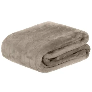 Brandsseller Felldecke Kuscheldecke Nerzfelloptik - Taupe Grau, 180 x 220