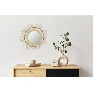 Kayoom Rattan Spiegel Aina 325 51 x 51 cm Beige