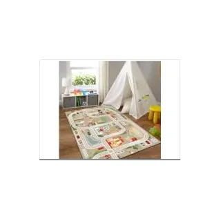 ZHITENG Teppich Kinderzimmer 50 x 80 cm Spielteppich Straße Spielteppich Kinder, rutschfest Kinderteppich, Autoteppich Straßenteppich für Babyzimmer Schlafzimmer Spielzimmer Antirutsch (C)
