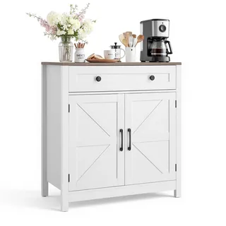 Vevor Buffetschrank Landhaus 75 x 37,5 x 80 cm Weiß/Braun