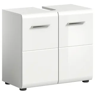 xonox.home Waschbeckenunterschrank Ice 60 x 54 x 30 cm Weiß Hochglanz