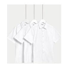 M&S Collection Lot de 3chemises garçons faciles à enfiler et à repasser (du 3au 18ans) - White, White - 15-16