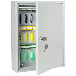 HMF 13542-07 Schlüsselschrank 42 Haken, 35 x 27 x 8 cm, Lichtgrau