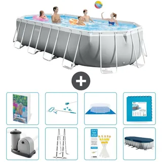 Prism Frame Pool Oval - 610x305x122 cm - 7-teilig S539 - Grau