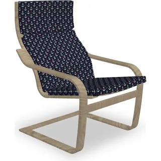 ABAKUHAUS Anker Poäng Sessel Polster, Romantischer Cruise Trip, Sitzkissen mit Stuhlkissen mit Hakenschlaufe und Reißverschluss, Schwarz Vermilion Weiß - Schwarz