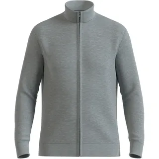 Strickjacke OLYMP "Casual", Herren, Gr. L, grau (silbergrau), Strick, Obermaterial: 100% Schurwolle, regular fit normal, Rippbündchen, Strickjacken Strickjacke, aus hochwertiger Wolle, regular fit