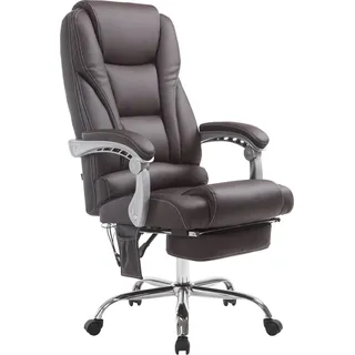 CLP Bürostuhl Pacific mit Massagefunktion V2 Kunstleder höhenverstellbar und drehbar,braun - Braun