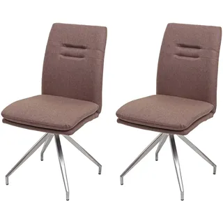 MCW Esszimmerstuhl Kunstleder Braun 2er-Set