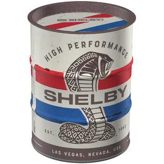 Nostalgic-Art Retro Spardose, 600 ml, Shelby – Cobra Snake – Geschenk-Idee für Shelby-Zubehör Fans, Original Lizenzprodukt (OLP), Sparschwein aus Metall, Vintage Blech-Sparbüchse