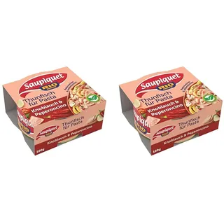 Saupiquet Rio Mare Thunfisch für Pasta Knoblauch & Peperoncino, Pasta kochen - mit Thunfisch vermischen - Genießen, 160g (Packung mit 2)