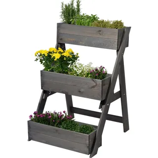 Dobar Blumentreppe 60 x 70 x 90 cm Grau