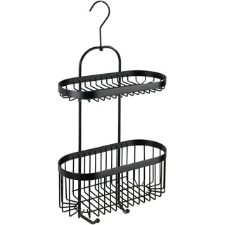 Wenko Bad-Caddy Classic Plus Black Duschregal, Wandkorb mit hochwertigem Rostschutz, 26,5 x 47 x 12,5 cm, Schwarz