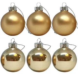 Premier Christbaumkugeln Glas 6er Set 60mm Gold Hängend