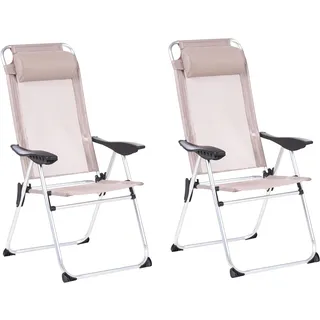 Beliani Gartenstuhl 52 x 59 x 108 cm beige/schwarz 2 St.