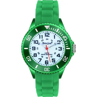 Brecjon Lernuhr Armbanduhr Jungen Mädchen wasserdicht Silikonuhr grün 2302
