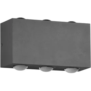 Trio Leuchten LED Außen Wandleuchte Clyde 240760142, Aluminium Druckguss Anthrazit, inkl. 2x 3 Watt LED