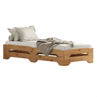 Idimex Jugendbett Ronny 90 x 200 cm Eiche lackiert braun