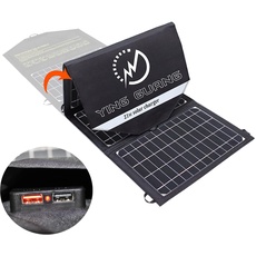 Faltbares Solar Ladegerät 21W 5V Handy Monokristallines Solarpanel Ladegerät 2USB-Anschlüsse Wasserdicht Tragbare Solarzellen für Handys und andere Digitale Geräte solar powerbank(21w)