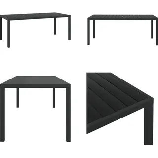 vidaXL Garten Esstisch WPC Aluminium 185 x 90 x 74 cm Schwarz - Gartentisch - Gartentische - Outdoor-Tisch - Outdoor-Tische - Schwarz