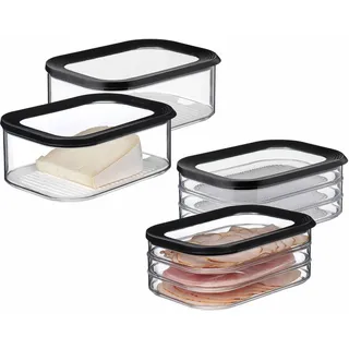 Mepal MODULA Aufschnittdosen XL 4er Set schwarz - Schwarz