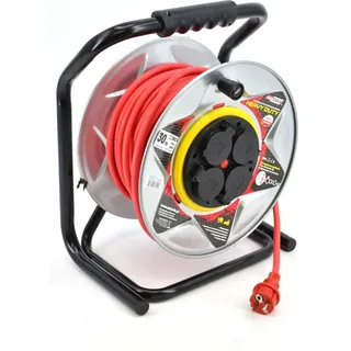 Awtools przeduacz bben metalowy czerwony heavy duty 30m 3x2,5 mm 16a / 3680w / ip44