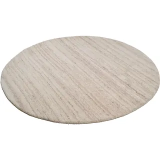 THEKO Wollteppich "Royal Berber Uni" rund 18 mm Höhe Berber Optik, reine Wolle, ideal im Wohnzimmer & Schlafzimmer, natur grau