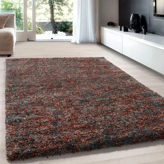 Hochflor-Teppich AYYILDIZ TEPPICHE "Enjoy Shaggy ,auch als Läufer und in Rund" Gr. 6, orange (terra), B:200cm H:50mm L:290cm, Kunstfaser, Teppiche, Hochflor-Teppich, Shaggy, Langflor, meliert, Wohnzimmer, Schlafzimmer