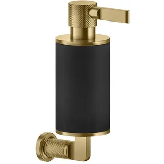 Gessi Inciso Seifenspender zur Wandmontage, Behälter schwarz matt, 58514727, Farbe: Messing gebürstet PVD