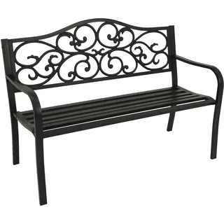 DEGAMO Gartenbank MANCHESTER 2-sitzer 127cm Metall schwarz, Rückenteil Gusseisen - Schwarz