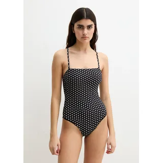 Badeanzug MARC O'POLO "Palm Geo Print", Damen, Gr. XL (46), N-Gr, schwarz geo print, Obermaterial: 84% Polyamid, 16% Elasthan, Badeanzüge Badeanzug