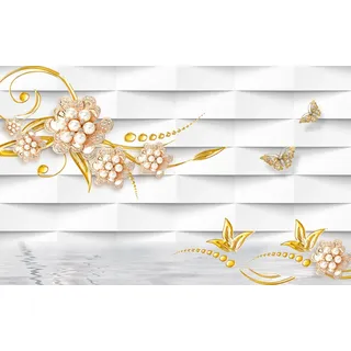 Papermoon Fototapete »Muster mit Blumen«, bunt