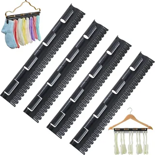 Halter für Socken und Unterwäsche - 4 Stück winddichte Sockenhalter für Wäscheständer - Weiß