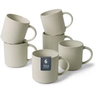 OTTO home Kaffeebecher Ylvii 0,46 l Beige 6 St.
