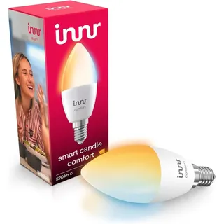 Innr Zigbee Smart Lampe E14, funktioniert mit Alexa und Hue* (Bridge erforderlich), White Ambiance warmweiß, Smart Glühbirne E14 dimmbar, Smart Home Lampe, 1-Pack