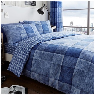 GC GAVENO CAVAILIA Bettwäsche-Set, kariert, für Doppelbett, superweich, wendbar, kariert, Blau (200 x 200cm)