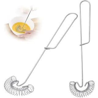 TMZELOA Spiralbesen Schneebesen 2 Stück Edelstahl – Rührbesen Klein mit Flachspirale, Mini Whisk für Eier, Milch und Sahne – Spülmaschinenfest Schneebesen für Backen & Küche