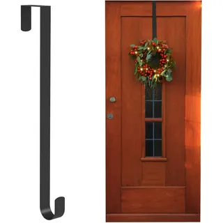 ANSIO Weihnachtskranzaufhänger, 38 cm, für Haustür, Metallkranzhalter für Weihnachtsdekoration, 1 Stück, Schwarz