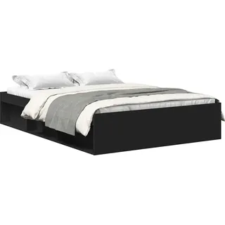 vidaXL Bettgestell Schwarz 160x200 cm - Schwarz