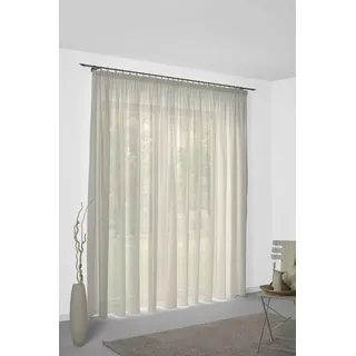 Vorhang WIRTH "Sunday" Gr. 1, beige, B:141cm H:145cm, Jacquard, Baumwolle, Polyester, Gardinen, Vorhang, nach Maß