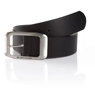 Ledergürtel TOM TAILOR "TTAMY", Damen, Gr. 105, schwarz, Rindsleder, Gürtel Ledergürtel, 4 cm breiter Damengürtel, modisch vielseitig, Topseller