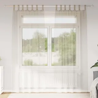 Voile-Vorhang mit Vorhängen 2 pcs Sand 260 x 140 cm Polyester